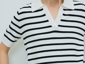 Джемпер-поло с коротким рукавом, Белый