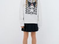 Худи с принтом для девочек, Белый