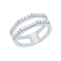 Серебряное кольцо с фианитами