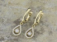 Серьги из желтого золота с бриллиантами э0301сг06162800