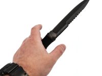 Тактический нож Пограничник, сталь 65Г, резина