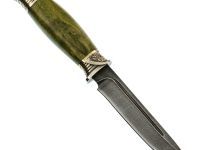 Финка НКВД, дамаск, стабилизированная зеленая карельская береза