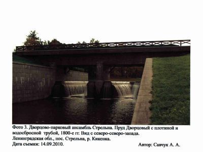 Пруд Дворцовый с плотиной и водосбросной трубой