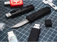 Автоматический нож Boker USB OTF 2.0, сталь D2, рукоять алюминий, черный