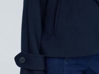 Короткое пальто на поясе, Синий