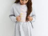 Серая юбка клёш со шнурком для девочки Глория Джинс