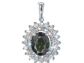 Подвеска из белого золота с хромдиопсидом э4754пд08220453