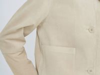 Короткая куртка из натуральной замши, Бежевый