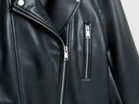 Куртка-косуха из искусственной кожи, Черный