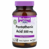 Bluebonnet Nutrition, Пантотеновая кислота, 500 мг, 90 растительных капсул