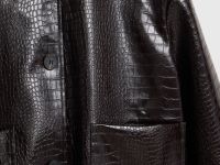 Куртка из искусственной кожи с тиснением под крокодила, Коричневый