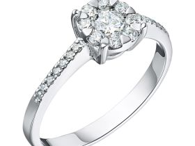 Кольцо из белого золота с бриллиантами э0901кц05153500