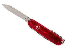 Нож перочинный Victorinox Huntsman, сталь X55CrMo14, рукоять Cellidor®, полупрозрачный красный, 15 функций, 91мм