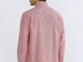 Рубашка изо льна с хлопком, Розовый