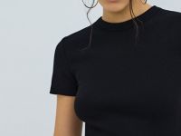 Футболка в рубчик, Черный