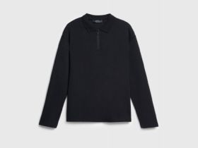 Поло с длинным рукавом для мальчиков, Черный