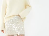 Юбка миди с пайетками, Желтый