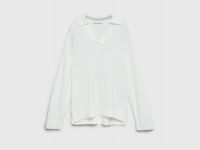 Джемпер поло из пряжи с ангорской шерстью, Белый