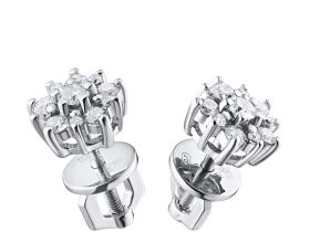 Пусеты из белого золота с бриллиантами э4701пс10177200