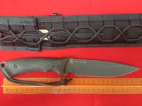 Нож с фиксированным клинком Spartan Blades Harsey Difensa, сталь CPM-S35VN Tungsten DLC, рукоять черная микарта, чехол черный