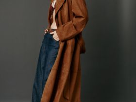 Тренч из искусственной замши, Желтый