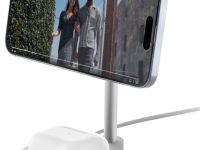 Беспроводное зарядное устройство uBear Stage 2в1, 30Вт серебро