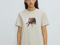 Футболка с принтом, Бежевый