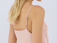 Сатиновый топ с кружевом, Оранжевый