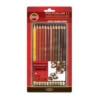 Набор карандашей цветных Koh-I-Noor "Polycolor Brown Line" 12цв., заточен., металл. пенал, блистер