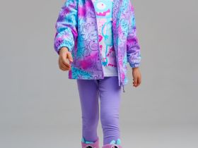 Куртка текстильная с полиуретановым покрытием для девочек (ветровка)