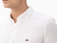 Мужская льняная рубашка Lacoste приталенного кроя