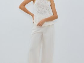 Майка из ленточной пряжи, Белый