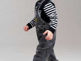 Полукомбинезон детский текстильный джинсовый для мальчиков