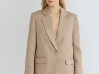 Однобортный жакет, Бежевый