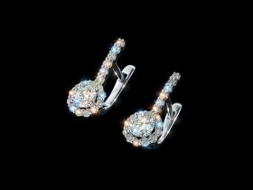 Серьги из белого золота с бриллиантами э4701сг06165200