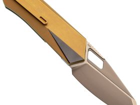 Складной нож Remette Woodpecker, сталь M390, рукоять титан, золотой