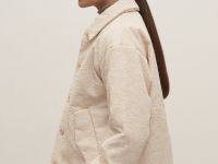 Куртка силуэта трапеция с отложным воротником