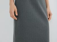 Прямая юбка миди, Серый