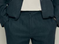 Брюки зауженного кроя с добавлением льна