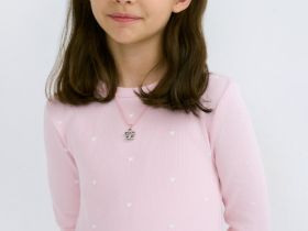 Трикотажное платье c принтом для девочек, Розовый