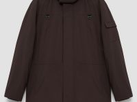 Пальто утепленное с воротником-стойкой