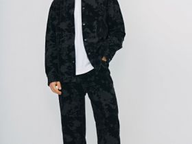 Куртка-рубашка из бархатистой ткани, Черный