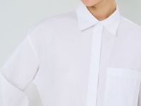 Хлопковая рубашка с галстуком, Белый