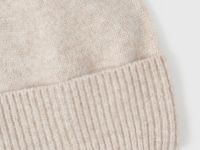 Вязаная шапка с отворотом, Бежевый
