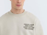 Базовый свитшот с принтом, Бежевый