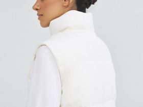 Утеплённый вельветовый жилет, Бежевый