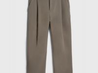 Широкие брюки со складками, Бежевый