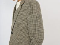 Однобортный пиджак из смесовой шерсти, Коричневый