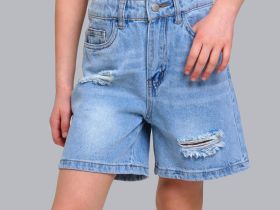 Шорты текстильные джинсовые для девочек