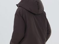Утеплённая куртка с капюшоном, Коричневый